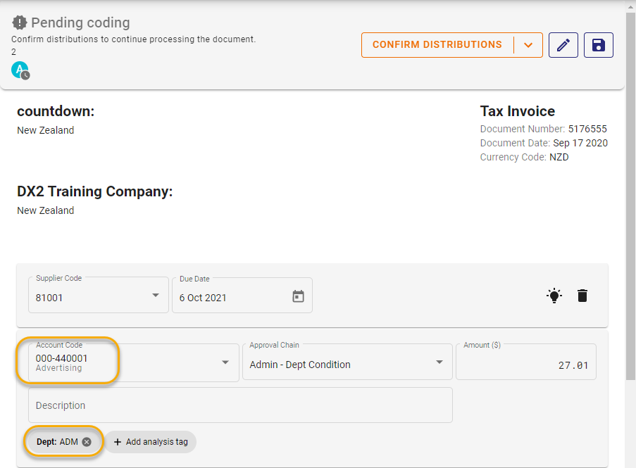 Coding Process Screen