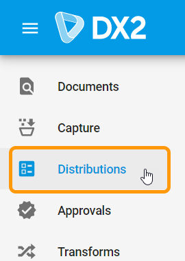 Distribution Summary button shown in the main navigation menu bar 