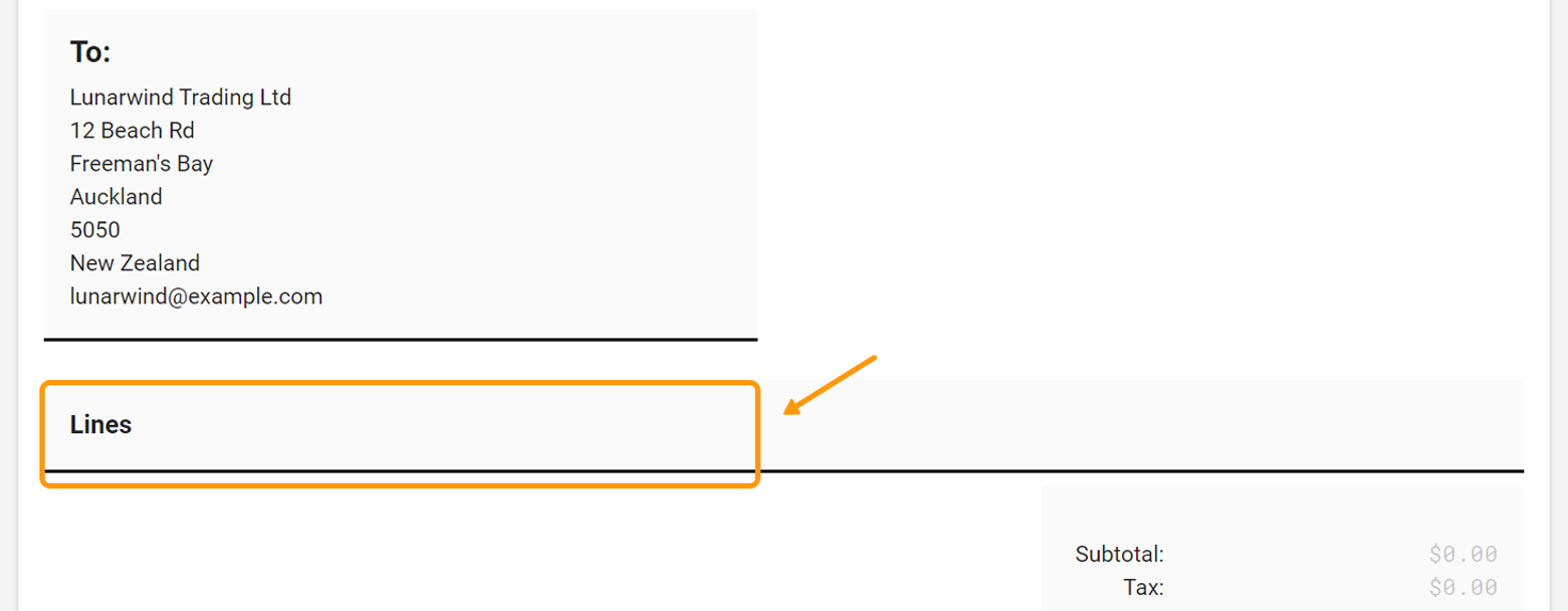 Credit Note Lines edit modal