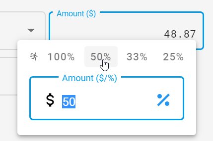 Distribution Amount Input