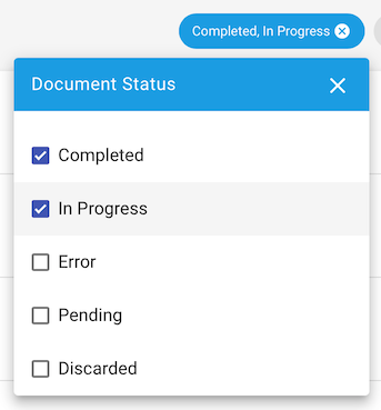 Document status filter