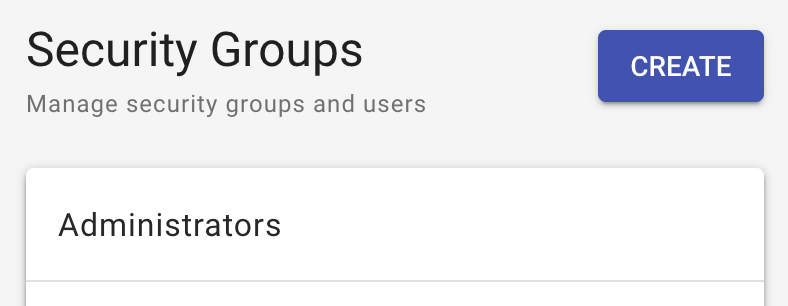 Security Groups Create Button